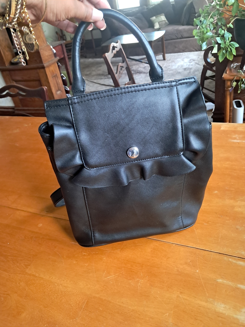 Nine West Ruffle-Trim Mini Backpack - Picture 2 of 11